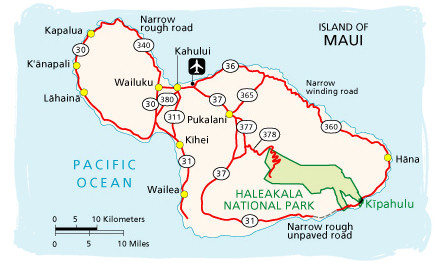 Maui Map Haleakala Drive Time