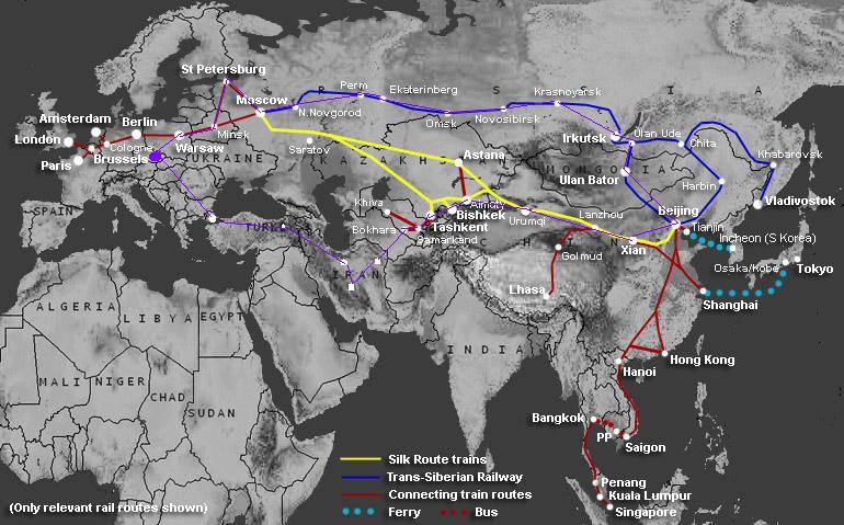 Round Trip: Orient Express - Trans Asian - Silk Road - Trans-Siberian Railway
